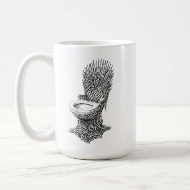 Iron Throne Toilet – Funny Game of Thrones Kaffemugg (Vänster)