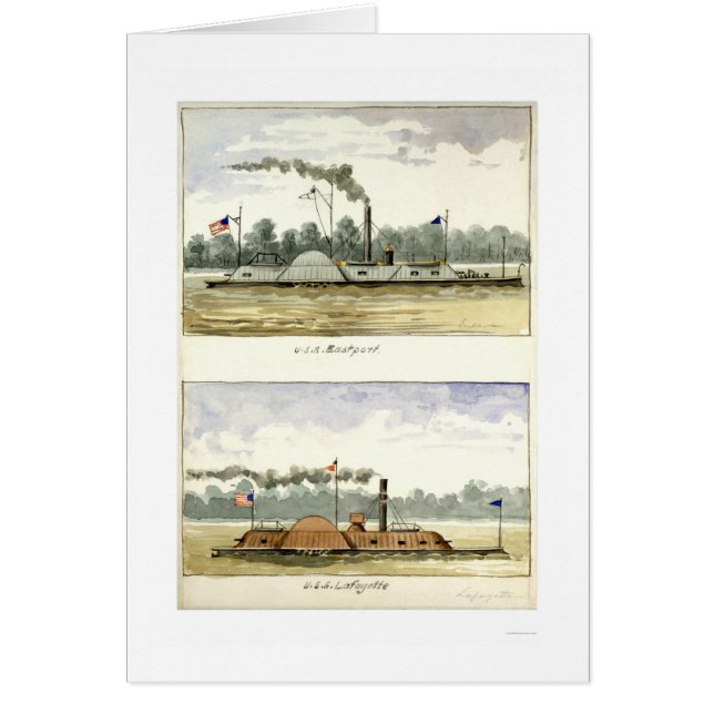 Ironclad Eastport av D.M.N. Stouffer 1864 Hälsningskort (Framsidan)
