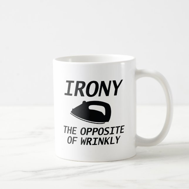 Ironi motsatsen till skrynklande kaffemugg (Höger)