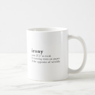Ironi - ordbokdefinition kaffemugg