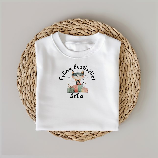 Ironic Cat Mamma julgåva med namn T-Shirt (Skapare uppladdad)