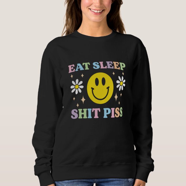 Ironic Eat Sleep Dark Humor Sarcastic Weird Offens T Shirt (Framsida)