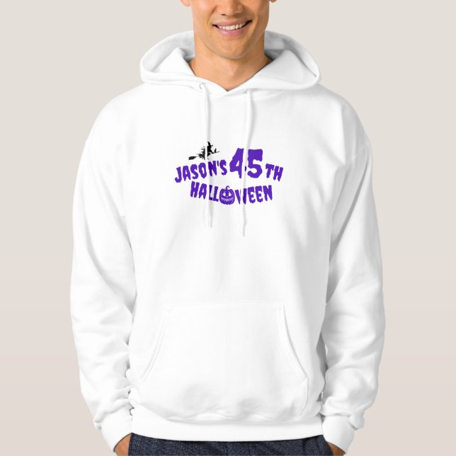 Ironic Halloween Pumpkin lila typography witch Hoodie (Framsida)