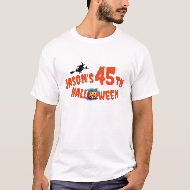Ironic Halloween Pumpkin-typografi-häxa T Shirt (Framsida)