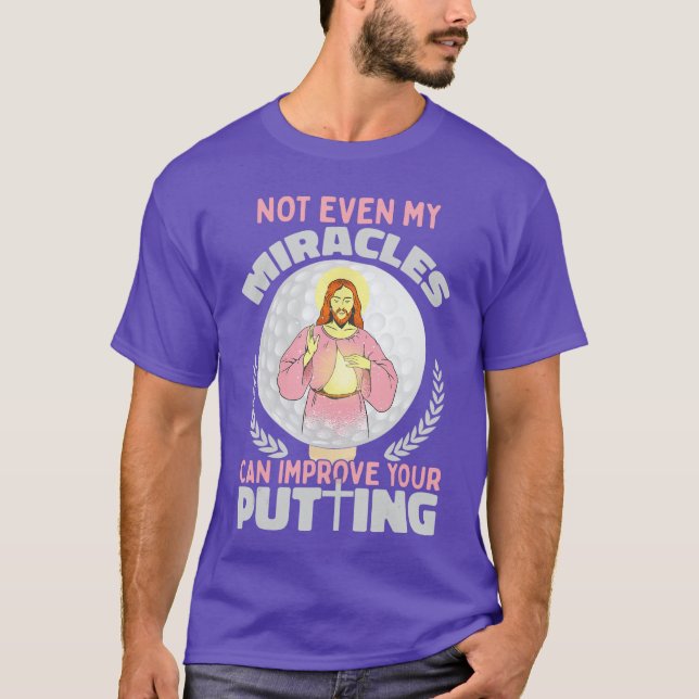 Ironic Jesus Golf Player Saying Golfer Golf Golfin T Shirt (Framsida)
