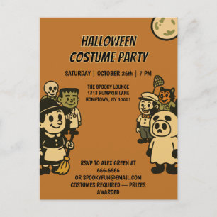 Ironic Monster Halloween Costume Party Helg Vykort