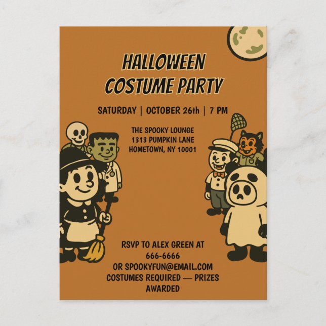 Ironic Monster Halloween Costume Party Helg Vykort (Framsida)