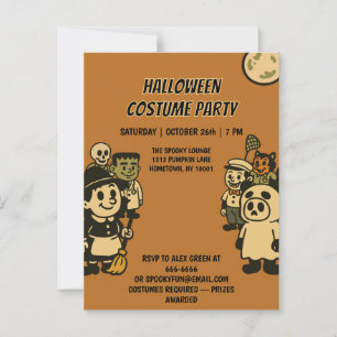 Ironic Monster Halloween Costume Party Vykort