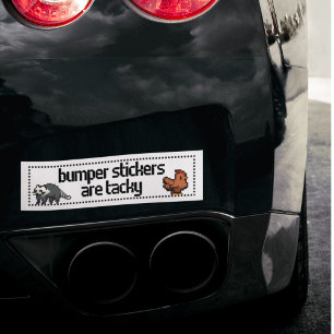 Ironic Pixelated Chicken Raccoon Funny Phrase Bildekal