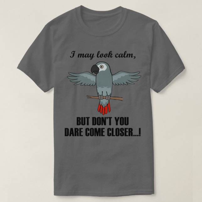 Ironic Sayed African Grays Tittar Lugn Parrot T Shirt (Design framsida)