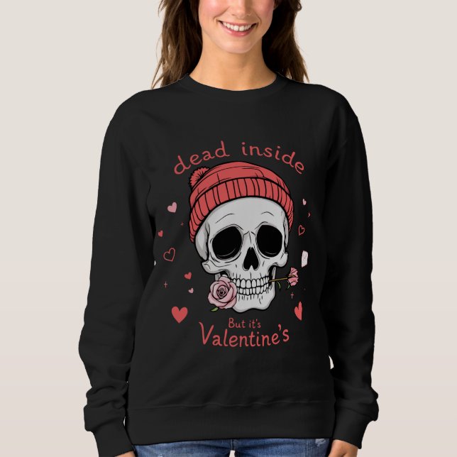 Ironic Valentine Skull T Shirt (Framsida)