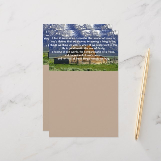 Ironier of Life Inspirational Brevpapper (Fram/Back In Situ)