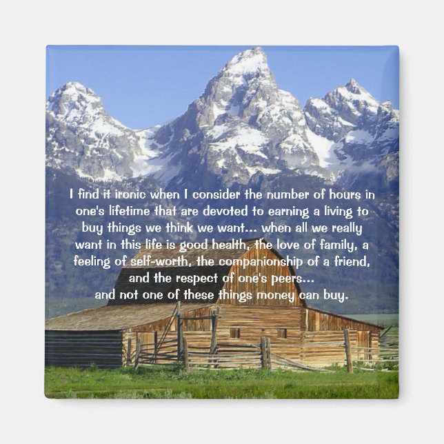 Ironin i det inspirerande livet magnet (Framsidan)