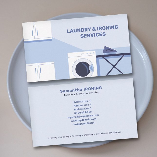 Ironing & Laundry Visitkort (Ironing & Laundry Business Card)