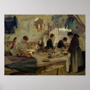 Ironing Workshop i Trouville, 1888 Poster