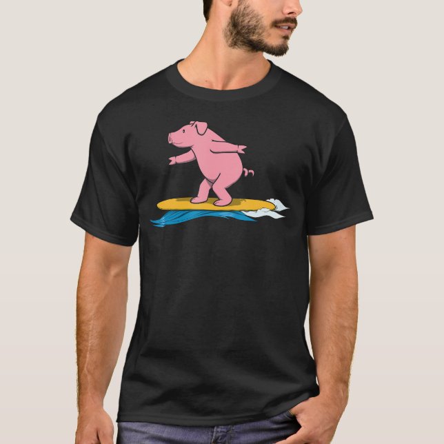 Ironisk Gris Surfare Semester T Shirt (Framsida)