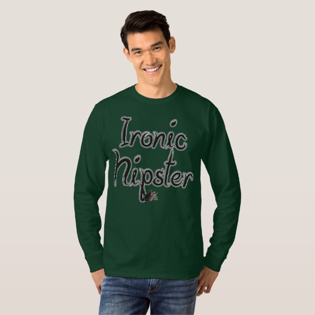 Ironisk Hipster T Shirt (Hel framsida)