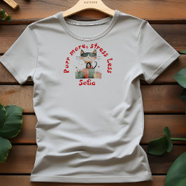 Ironisk Julpresent Kattskärare namn röd T-Shirt