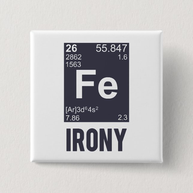 Ironisk kemisk inslagFE-ironi Knapp (Framsida)