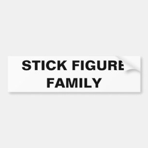 Ironisk stick figurfamilj bildekal