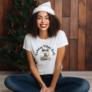 Ironiska katter mamma nytt år rött T-Shirt