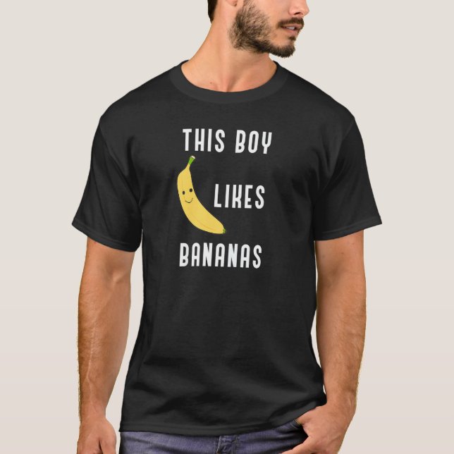 Ironiskt att säga den här pojken gillar bananas Tr T Shirt (Framsida)