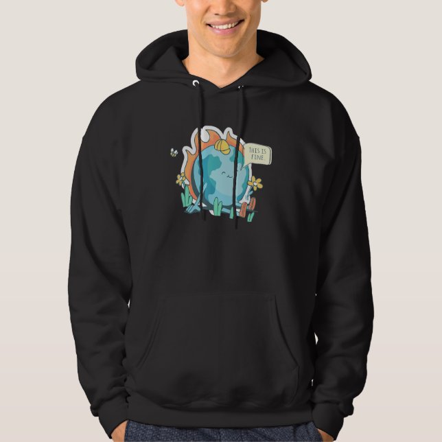 Ironiskt Påstående om klimatförändringar Hoodie (Framsida)