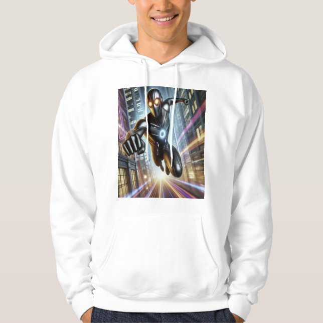 Ironman Futuristiska City Rush Hoodie - Neon Hero  (Framsida)
