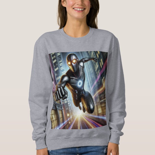 Ironman Futuristiska City Rush Hoodie - Neon Hero  T Shirt (Framsida)