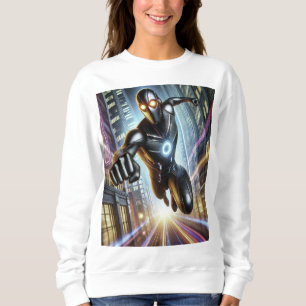 Ironman Futuristiska City Rush Hoodie - Neon Hero T Shirt