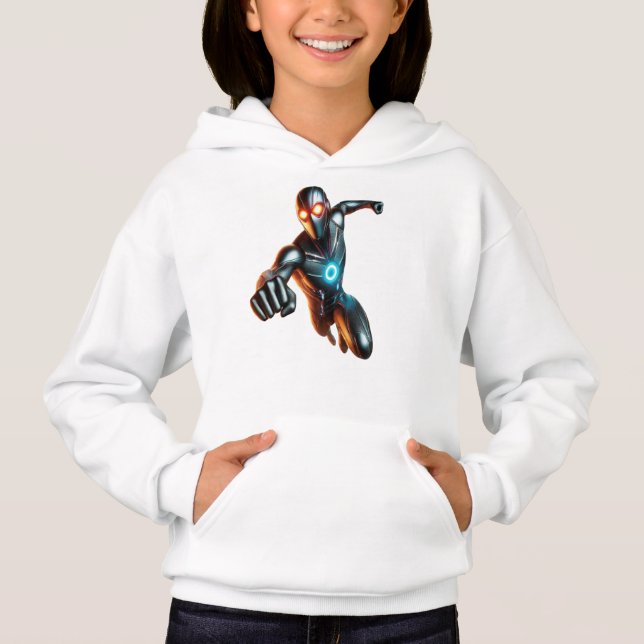 Ironman Futuristiska City Rush Hoodie - Neon Hero T Shirt (Framsida)