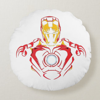 Ironman Vector-dräkt - Lysande bågreaktor Rund Kudde