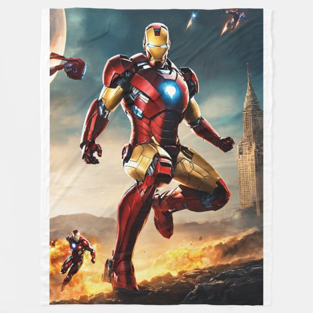 Ironmans Ull superhjälte Comfort Fleece Blanket (Framsidan)