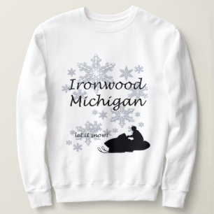 Ironwood Michigan Snowmobile Snö Dam Tröja