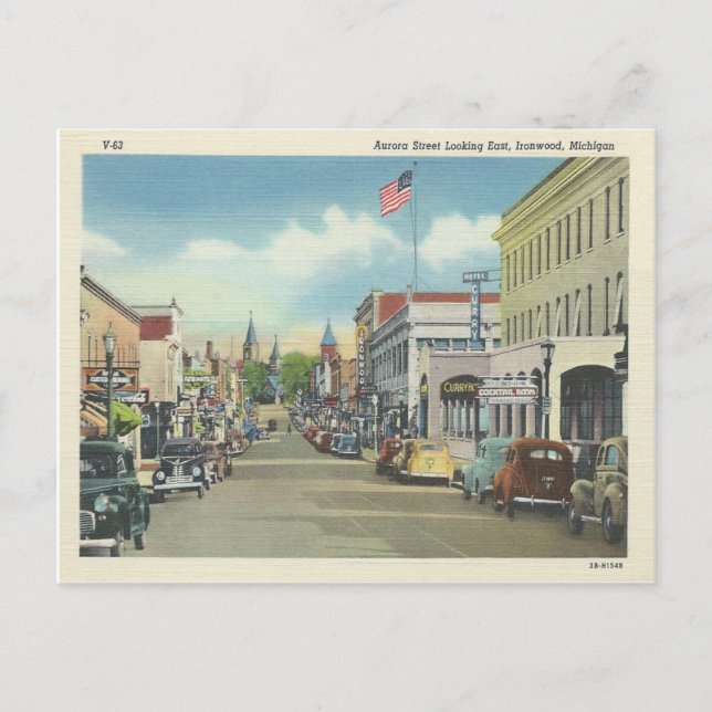 Ironwood Michigan Vykort (Framsida)