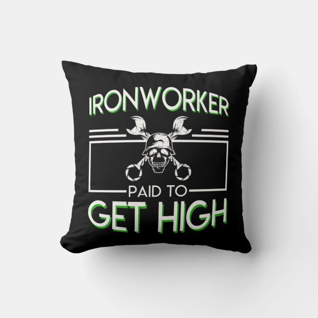 Ironworker som betalas för att få kickironworkeren kudde (Framsida)