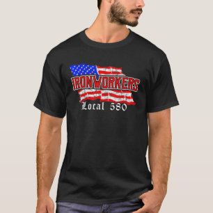 Ironworkers Local 580 NYC American Flagga Patrioti T Shirt