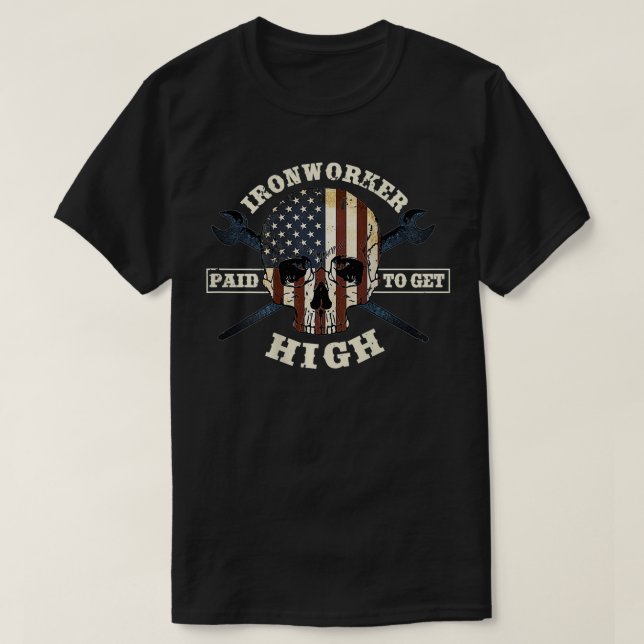 Ironworkers Shirts Union Gift Design på baksidan a T Shirt (Design framsida)