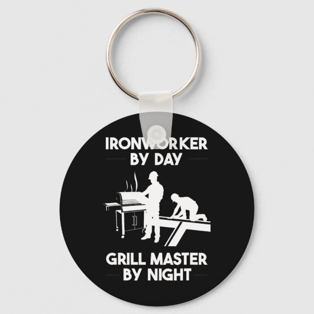 Ironworking by Day Grill Master by Nnight Bbq Nyckelring (Framsida)