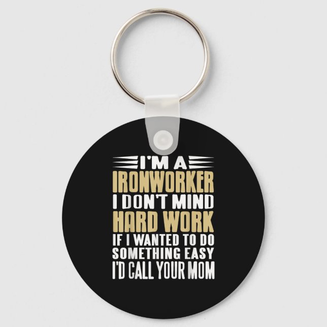 Ironworking I Mind Tuff Jobs Bold Line Nyckelring (Framsida)