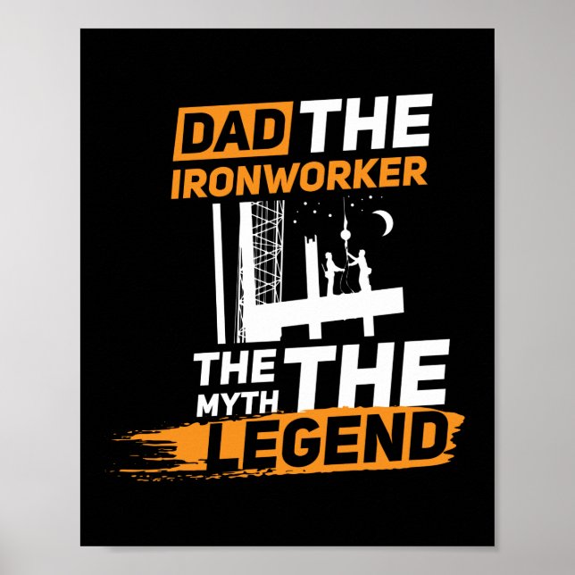 Ironworking Pappa Construction Welder Fars dag Poster (Framsidan)