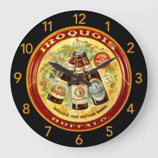 Iroquis Vintage Round Clock - Buffalo, NY Stor Klocka