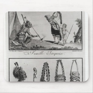 Iroquois familj, ärmar och prydnadar musmatta