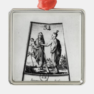 Iroquois indier julgransprydnad metall