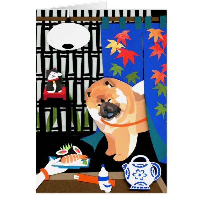 IRRASHAIMASE-Chowpapercut Hälsningskort (Framsidan)