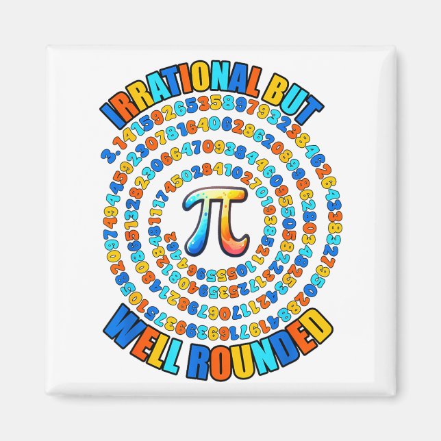 Irrationell Men Väl Rund 3.14 Pi Nummer Symbol Ma Magnet (Framsidan)