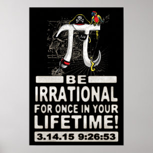 Irrationell Pi Day Pirat Poster