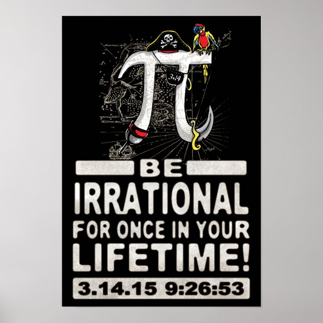 Irrationell Pi Day Pirat Poster (Framsidan)