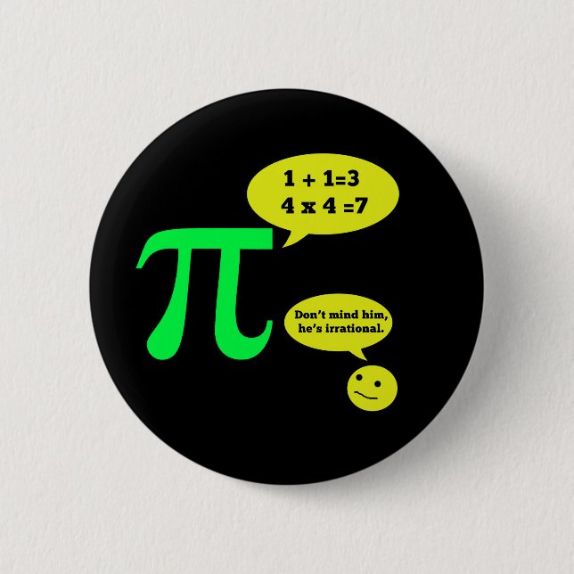 Irrationell Pi-humor Knapp (Framsida)