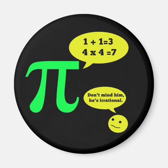 Irrationell Pi Humor Magnet (Framsidan)